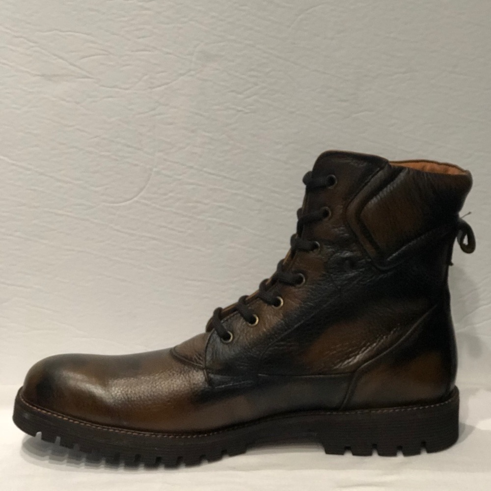 Sabatter boot brown leather round toe thick sole13 - Picture 3 of 5